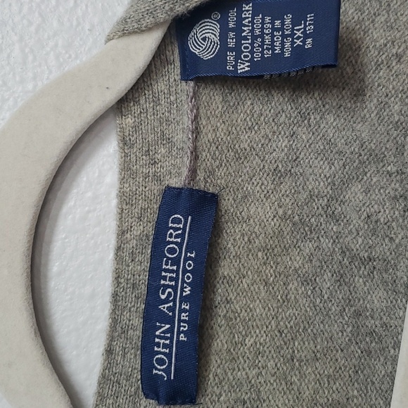 John Ashford pure wool gray cardigan sweater - Picture 4 of 8